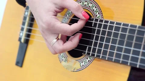 Playing guitar close-up Stock Footage 56695704
