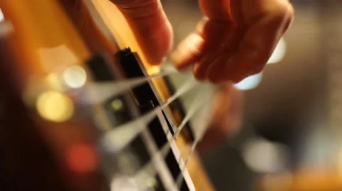 Playing Guitar Close-up (No-audio) Stock Footage 43798081