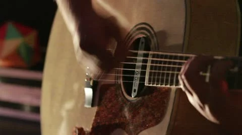 Playing Guitar Stock Footage 9126786
