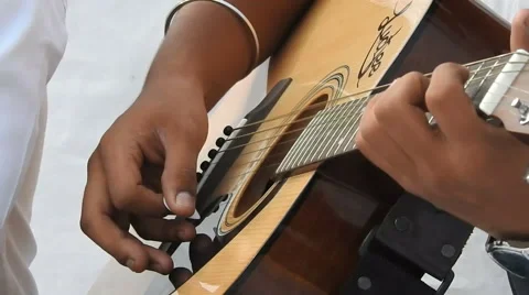 Playing Guitar Stock Footage 64615424