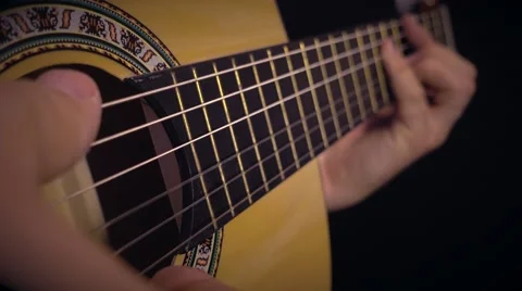 Playing the guitar for fun Stock Footage 61608432