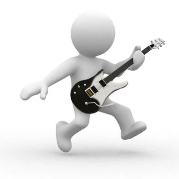 Playing guitar Stock Illustration