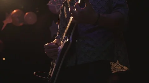 Playing Guitar Live Slow Motion v1 Video stock 87660372