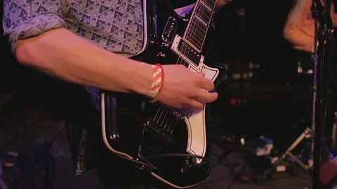 Playing Guitar Live Slow Motion v5 Stock Footage 87877266