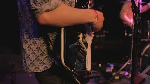 Playing Guitar Live Slow Motion v6 Stock Footage 87879972