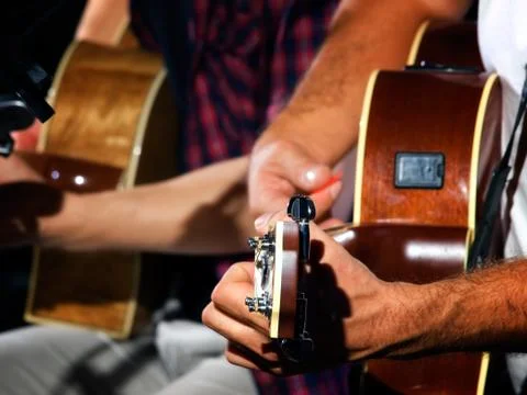 Playing guitar Stock Photos