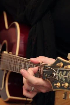 Playing the guitar Stock Photos