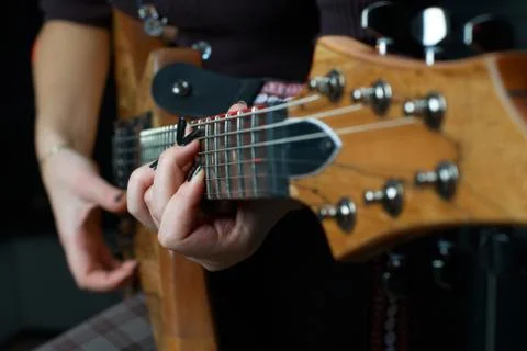 Playing on guitar Stock Photos