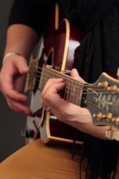 Playing the guitar Stock Photos