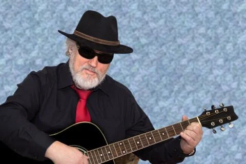 Playing the guitar Foto stock