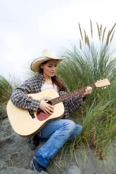 Playing guitar Stock Photos