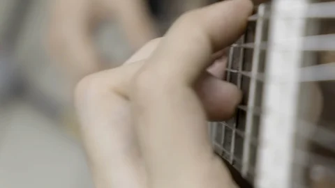Playing guitar. Quick passage. Fast finger Stock Footage 114635057