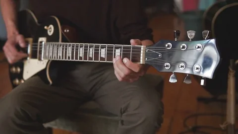 Playing guitar solo Stock Footage 77209455