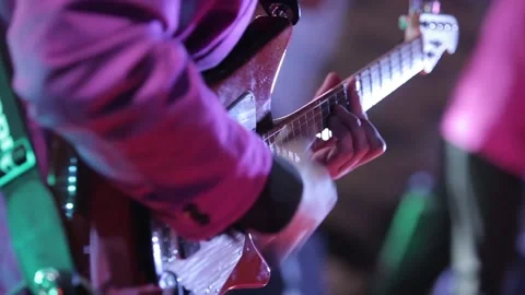 Playing guitar solo Stock Footage 85558499