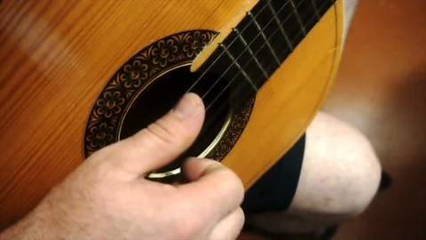 Playing guitar solo slow motion Stock Footage 85585100