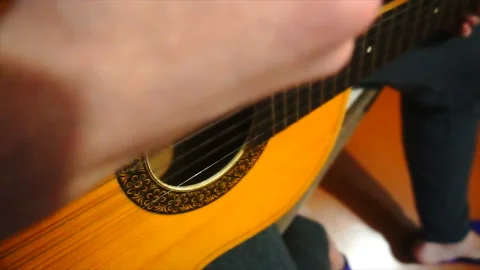 Playing guitar solo slow motion Stock Footage 85585247