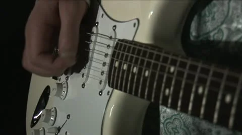 Playing the guitar2 Video stock 12697410