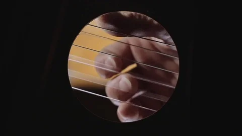 Playing Guitar_ver.04 - view from the inside - Realtime shoot Stockbeeldmateriaal 83601514