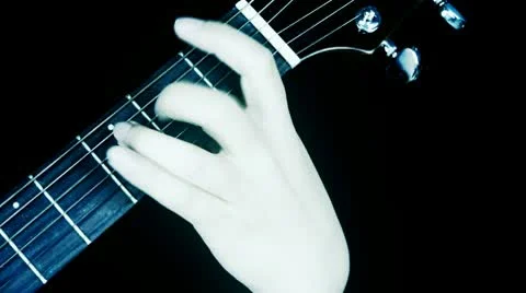 Playing guitar,strum. Stock Footage