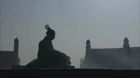 Playing guqin Video stock 57321593