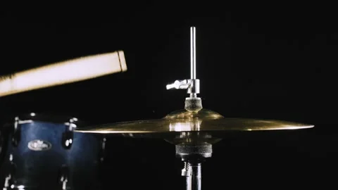 Playing hi-hat with drumstick Stock Footage 156634156