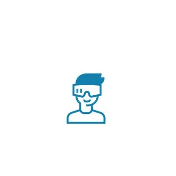 Playing hide-and-seek linear icon concept. Playing hide-and-seek line vector Ilustração Stock