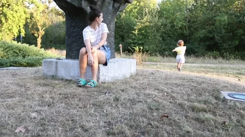 Playing hide and seek with mom Stock Footage 288075939