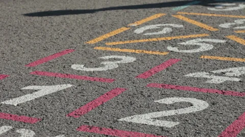 Playing hopscotch Stock Footage 30567589