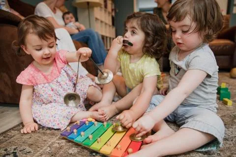 Playing the Instruments Stock Photos