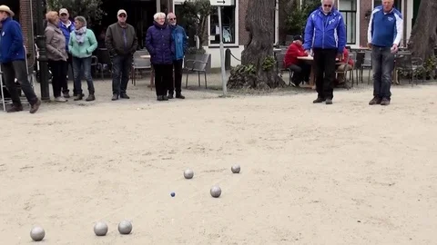  Playing Jeu de Boules Stock Footage 82258971