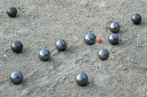 Playing jeu de boules Stock Photos