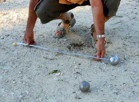 Playing jeu de boules Stock Photos