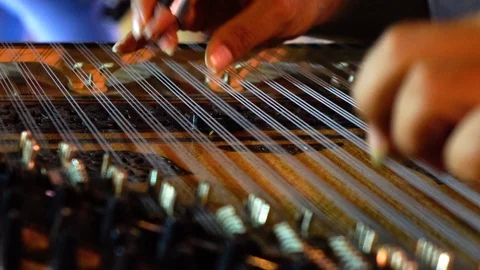 Playing kanun in close up Stock Footage 113213574