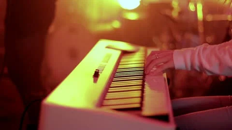 Playing keyboard close up Stock Footage 20540586