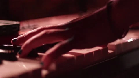 Playing keyboard live Stock Footage 56330647
