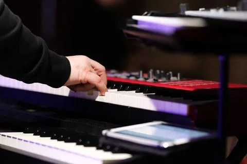 Playing keyboard Stock Photos