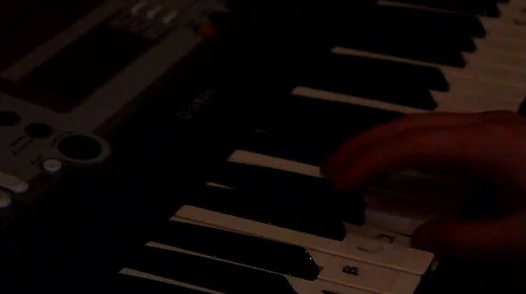 Playing Keyboard Piano Stock Footage 1100153