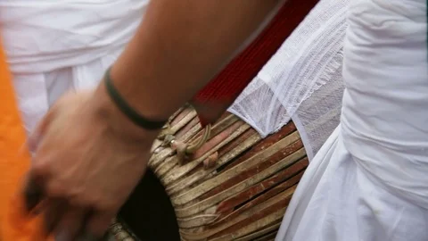 Playing Khol on Rathyatra Puri 库存影片 100176779