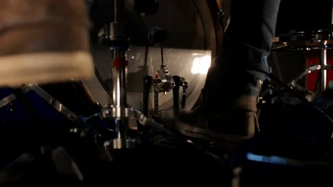 Playing Kick Drum Energically Video stock 72808763