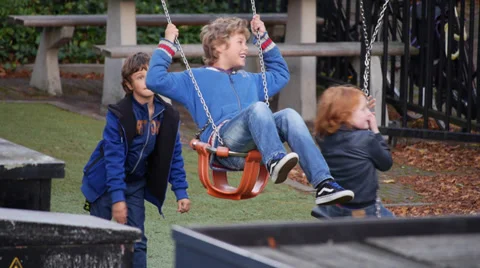 Playing kids playground Stock Footage 32228028