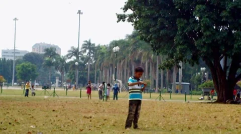 Playing Kite Stock Footage 7937311