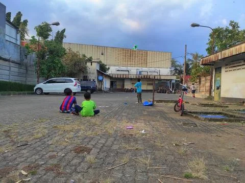 Playing kite Stock Photos