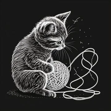 Playing kitten Stock Illustration