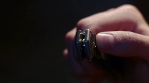 Playing With Knife Stock Footage 61184290