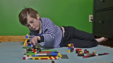 Playing with Lego Stock Footage 46970014