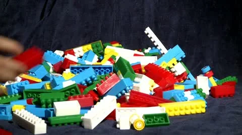 Playing with legos 5 Stock Footage 10819949