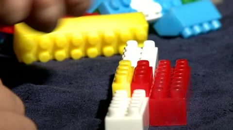 Playing with legos 7 Stock Footage 10819962
