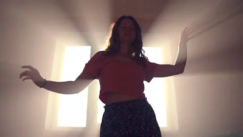 Playing with light beams in superslowmotion Stock Footage 170193580