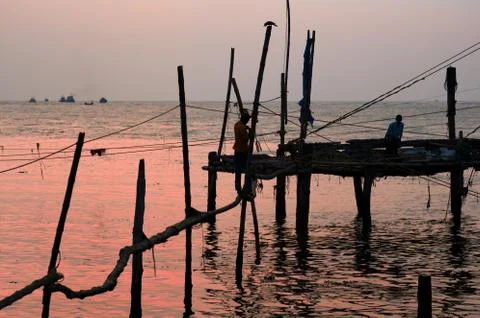 Playing on the lines Stock Photos