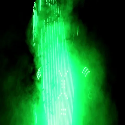 Playing Man laser with the laser in the smoke. Stock Footage 69717538